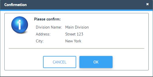 Division Confirmation
